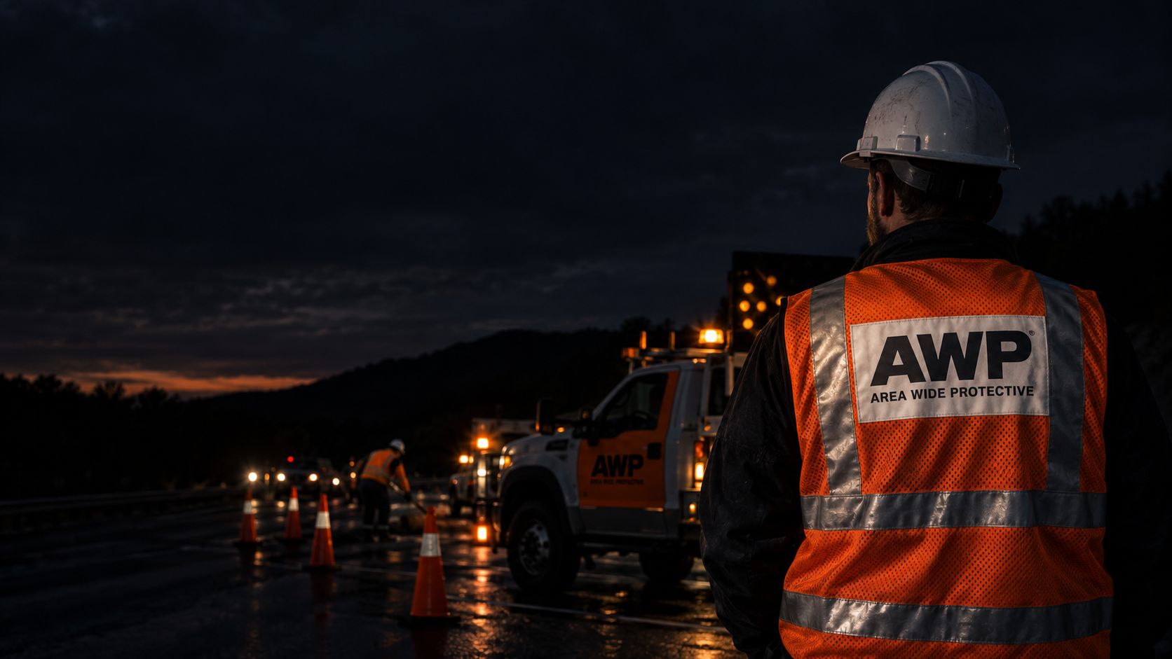AWP traffic-control protector on site