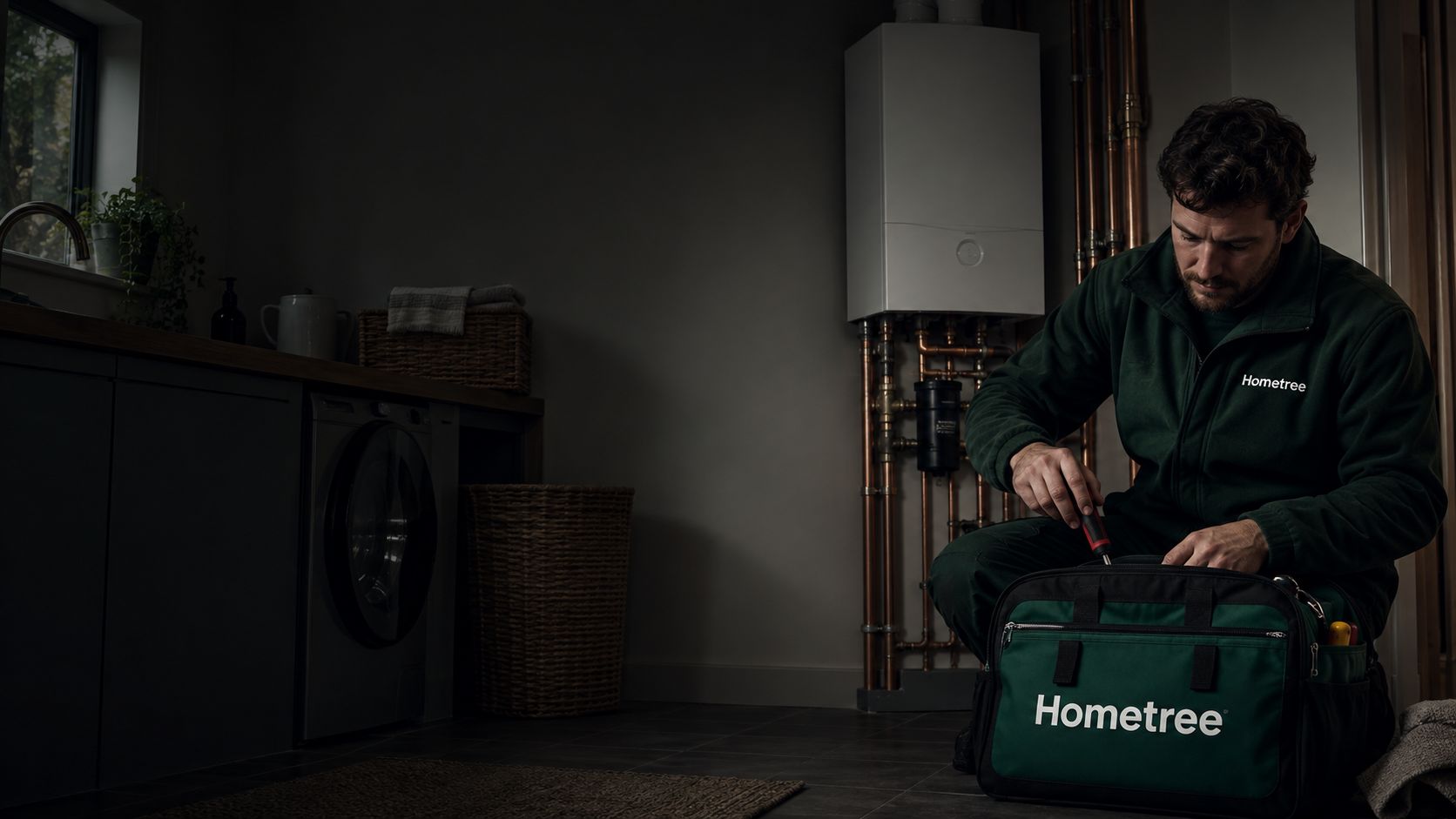Hometree engineer completing a home repair visit