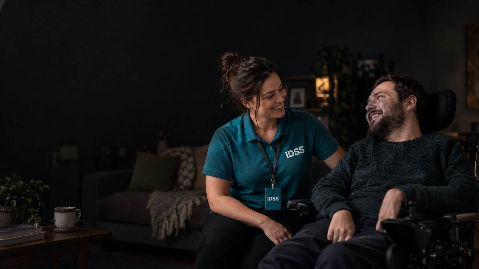 IDSS support worker on a home visit