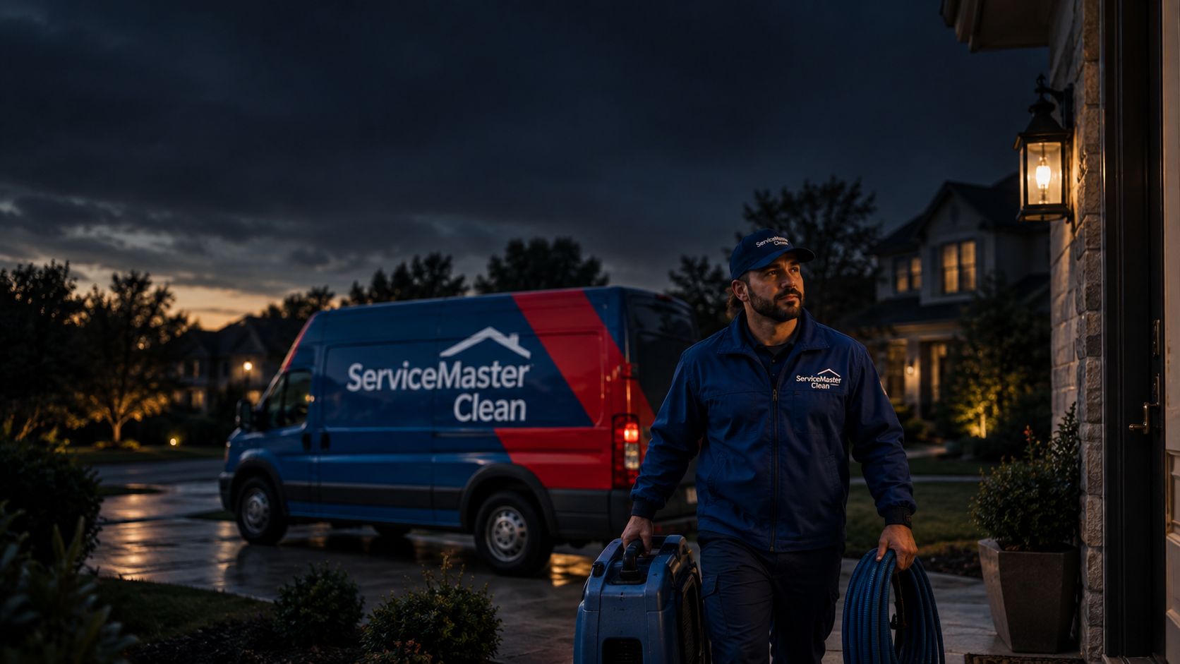 ServiceMaster Clean technician at a residential job