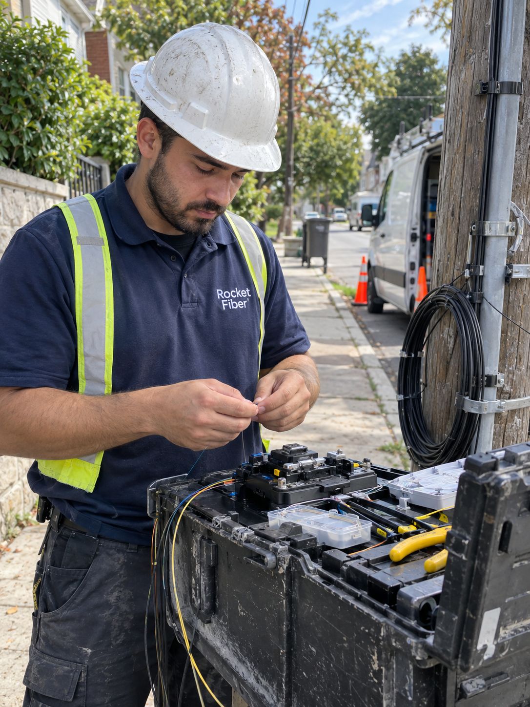 Rocket Fiber technician